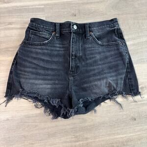 Abercrombie & Fitch Black Jean Shorts Ultra High Rise Mom Shorts Size 28 / 6